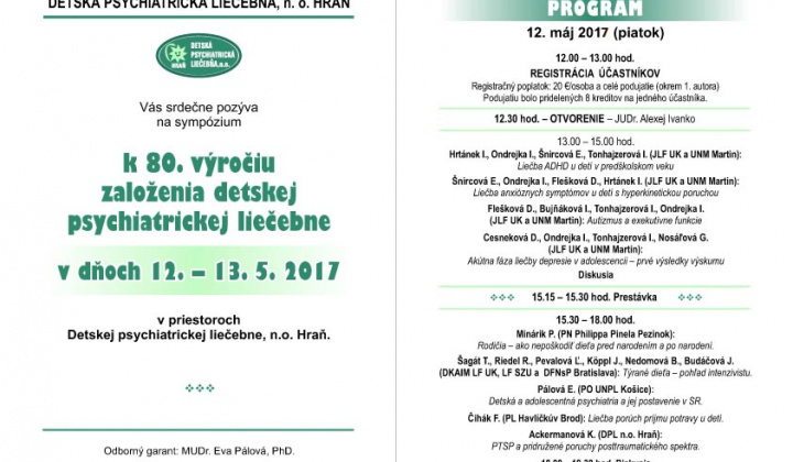 1. fotografia fotogalérie Odborné podujatia / Sympózium s medzinárodnou účasťou organizované Detskou psychiatrickou liečebňou, n.o. Hraň - foto